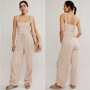 Free People Movement Inbound Onsie Jumper Light Pink Loungewear Athletic NEW XS